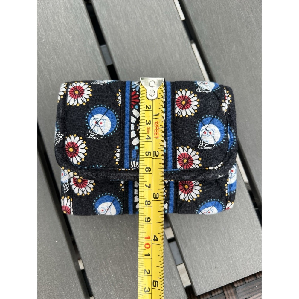 Vera Bradley Trifold Pocket Wallet Compact‎ Coin Purse Night Owl Red White Blue - Picture 9 of 10